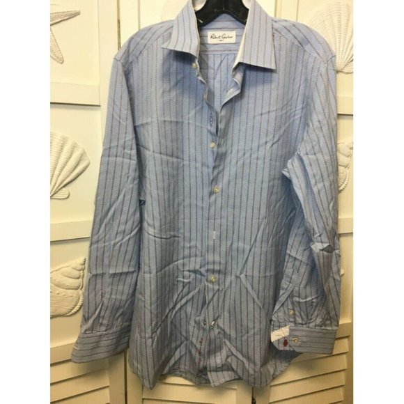 ROBERT GRAHAM EST.01 MENS SHIRT 41/16 BLUE CHECK EUC LONG SLEEVE 100% COTTON - Picture 1 of 10